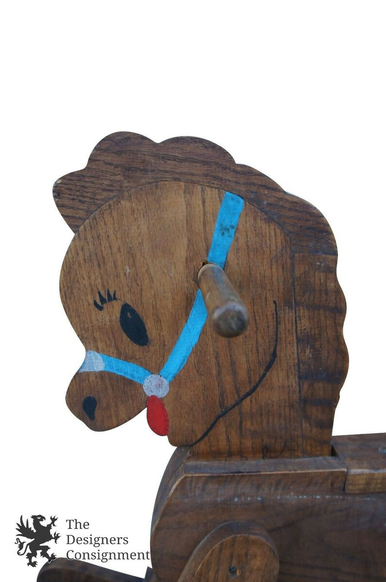 Cute Handmade Vintage Oak Children's Rocking Horse Pony Rocker Carousel 31" | Etsy (US)