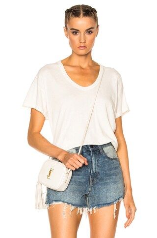 The Great U-Neck Tee in Washed White | FORWARD by elyse walker
