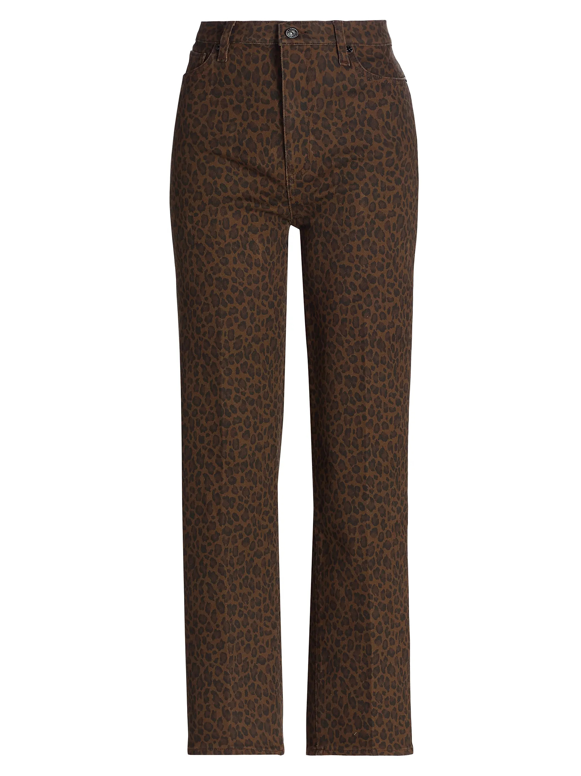 Le Sleek Leopard Straight-Leg Jeans | Saks Fifth Avenue