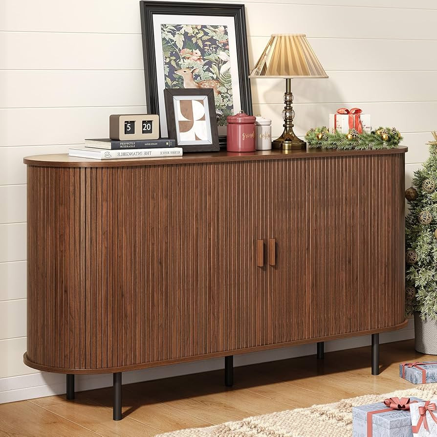 ONBRILL 55" Sideboard Buffet Cabinet with Storage, Sliding Door & Adjustable Shelf, Modern Accent... | Amazon (US)