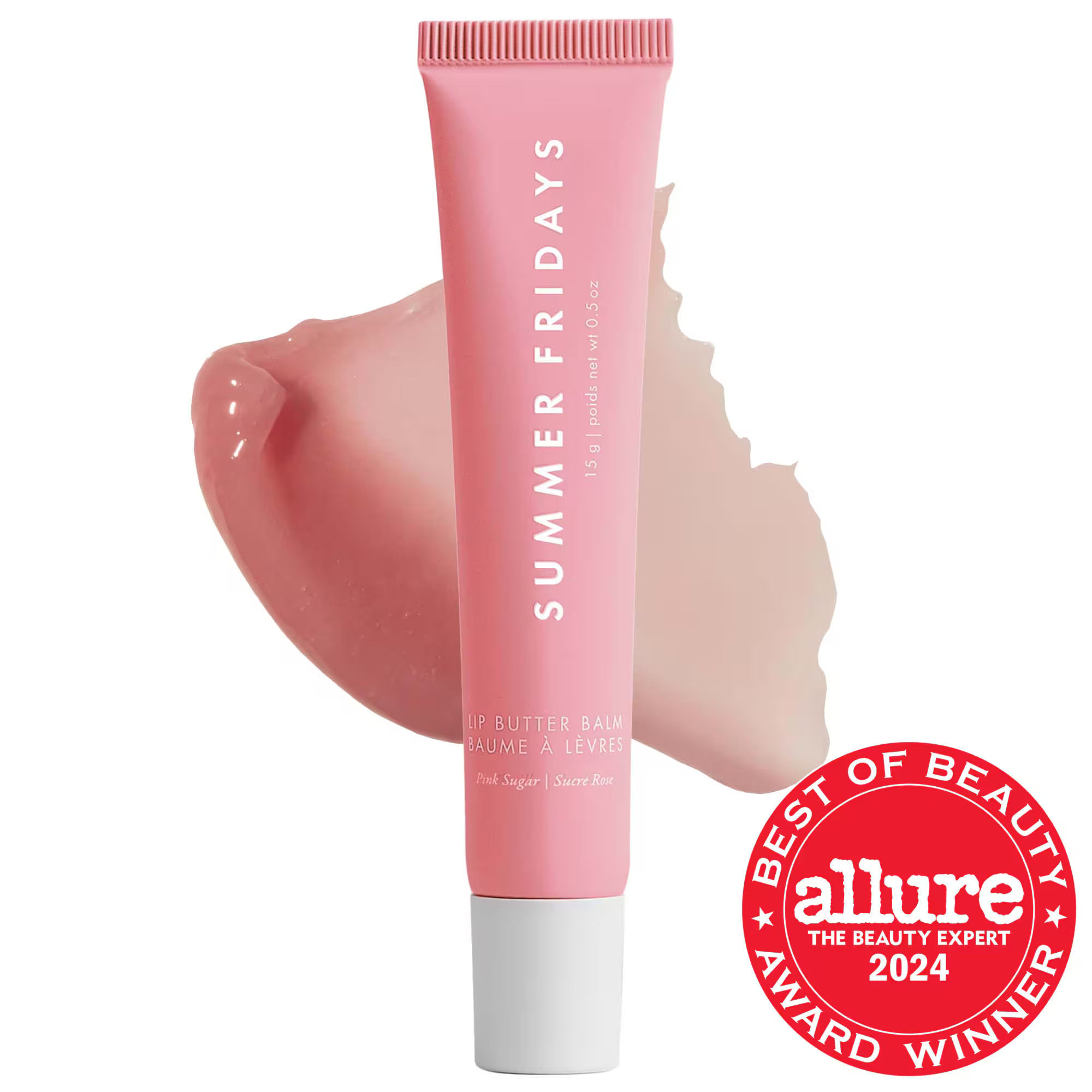 Summer Fridays Lip Butter Balm Treatment for Hydration + Nourishing Shine Pink Sugar - sheer light pink .5 oz / 15 g | Sephora (US)