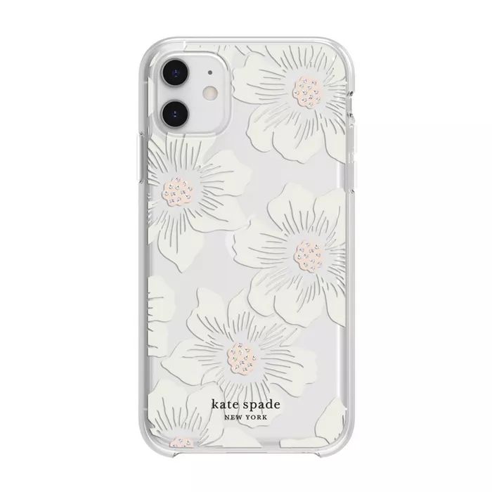 Kate Spade New York Apple iPhone Hard Shell Case HollyHock Floral - Cream/Clear | Target
