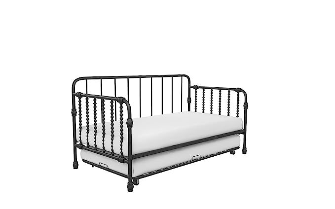 Little Seeds Monarch Hill Wren Metal Daybed with Trundle, Sofa Bed, Twin Size Frame, Black | Amazon (US)