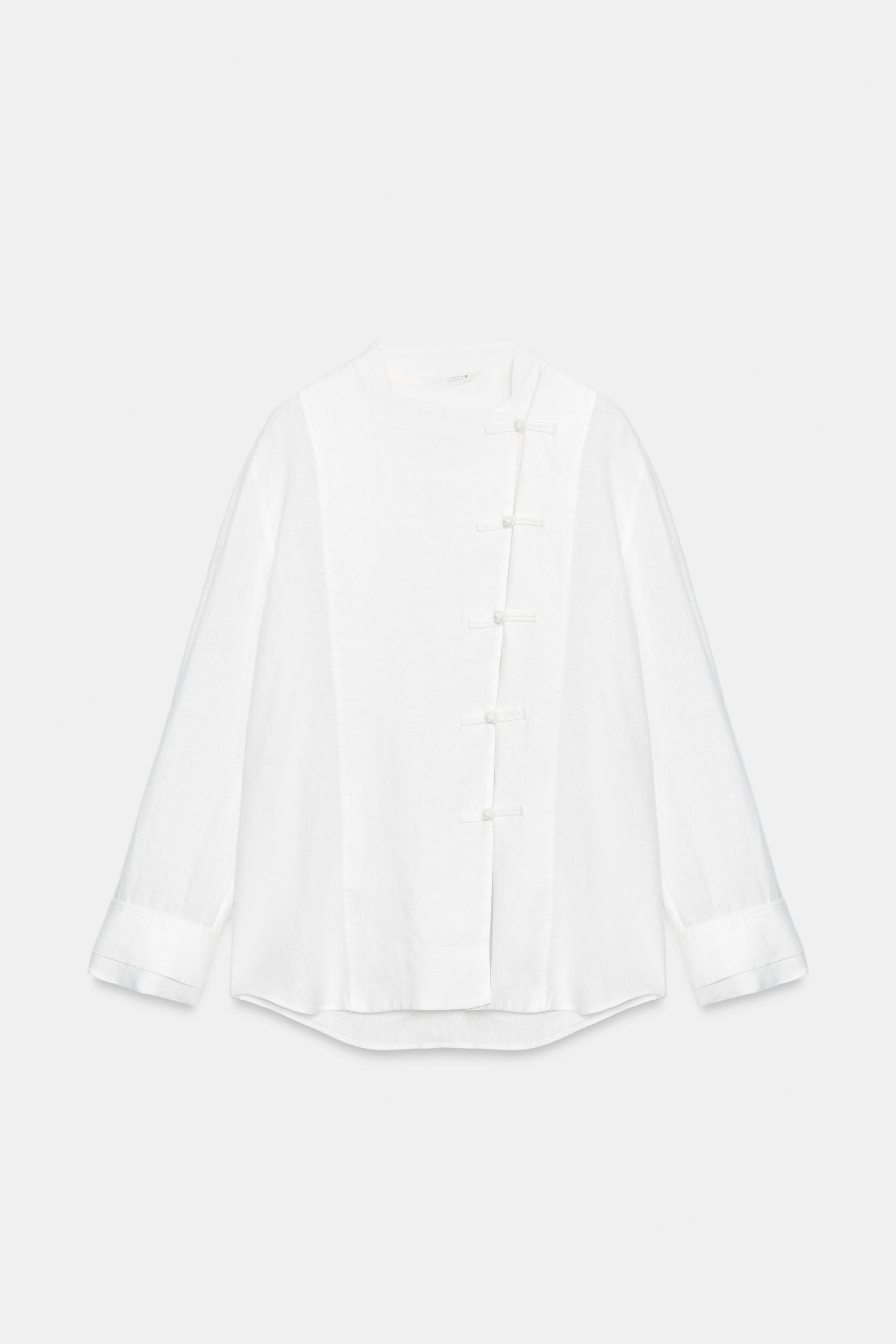 ZW COLLECTION 100% LINEN FIREMAN CLASP SHIRT | Zara UK