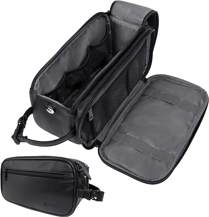 PAVILIA Toiletry Bag for Men, Travel Essentials Shaving Dopp Kit, Mens Travel Bag Toiletries Orga... | Amazon (US)