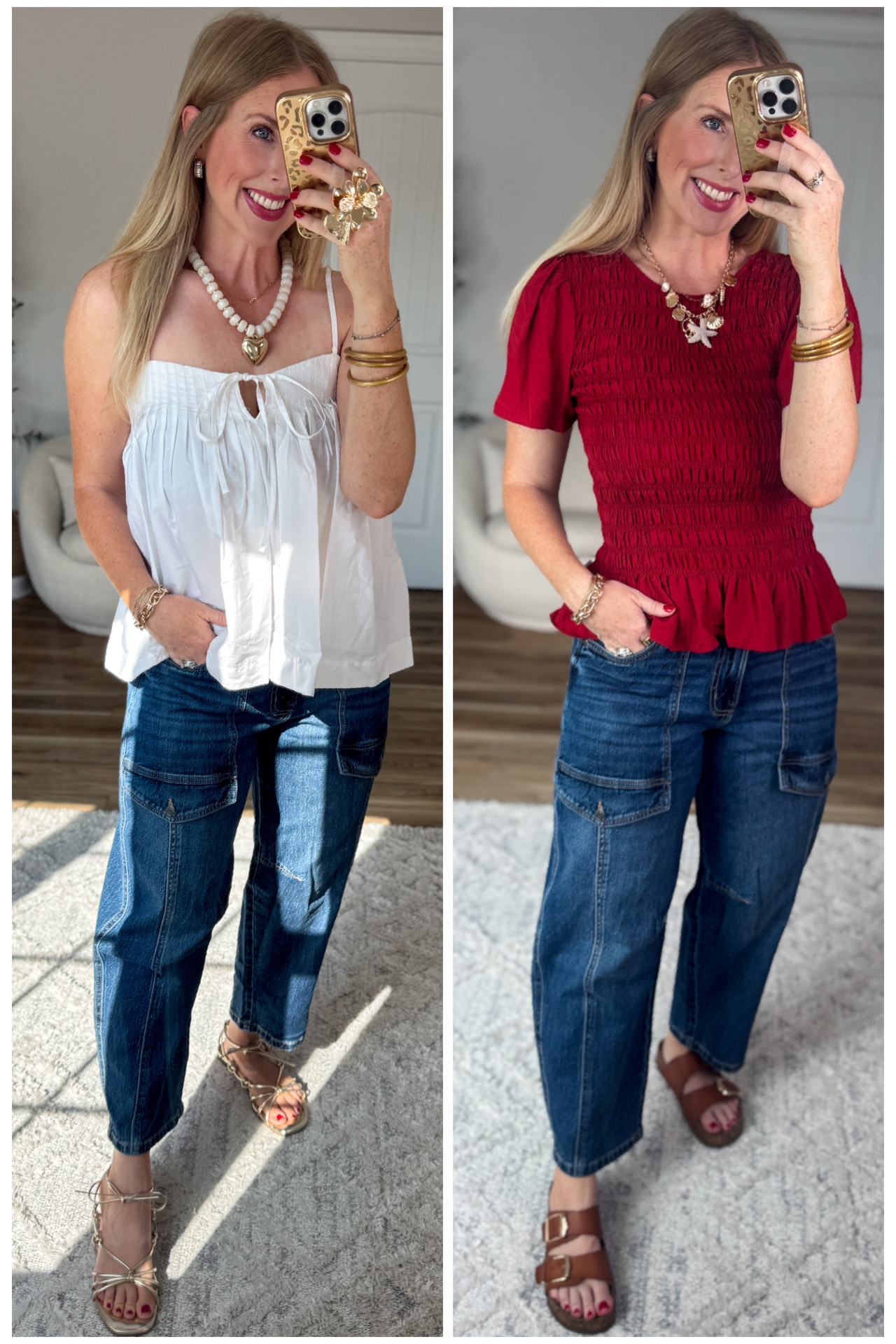 2 ways to wear these cargo barrel jeans from Walmart!

#LTKmomlife