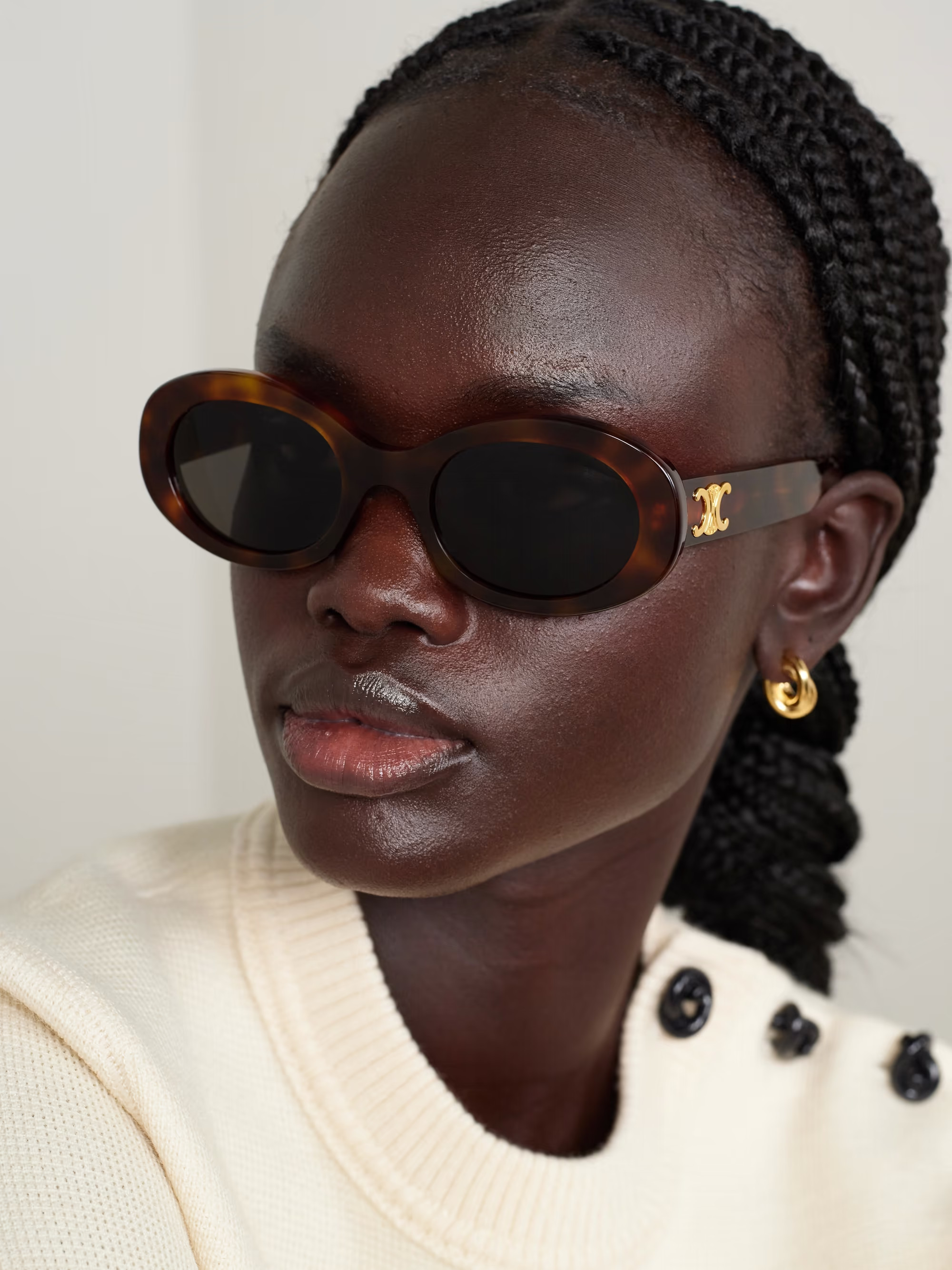 Triomphe oval-frame tortoiseshell acetate sunglasses | NET-A-PORTER (UK & EU)