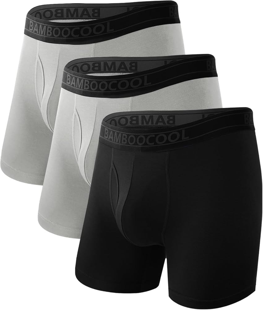 BAMBOO COOL Men's Underwear Breathable Boxer Briefs with Fly Moisture-Wicking Lightweight Underwe... | Amazon (US)