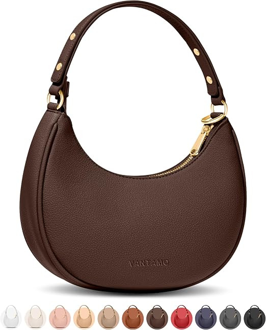 Vantamo Crescent Bags For Women with RFID Protection, Half Moon Clutch Purses for Women with Anti... | Amazon (US)