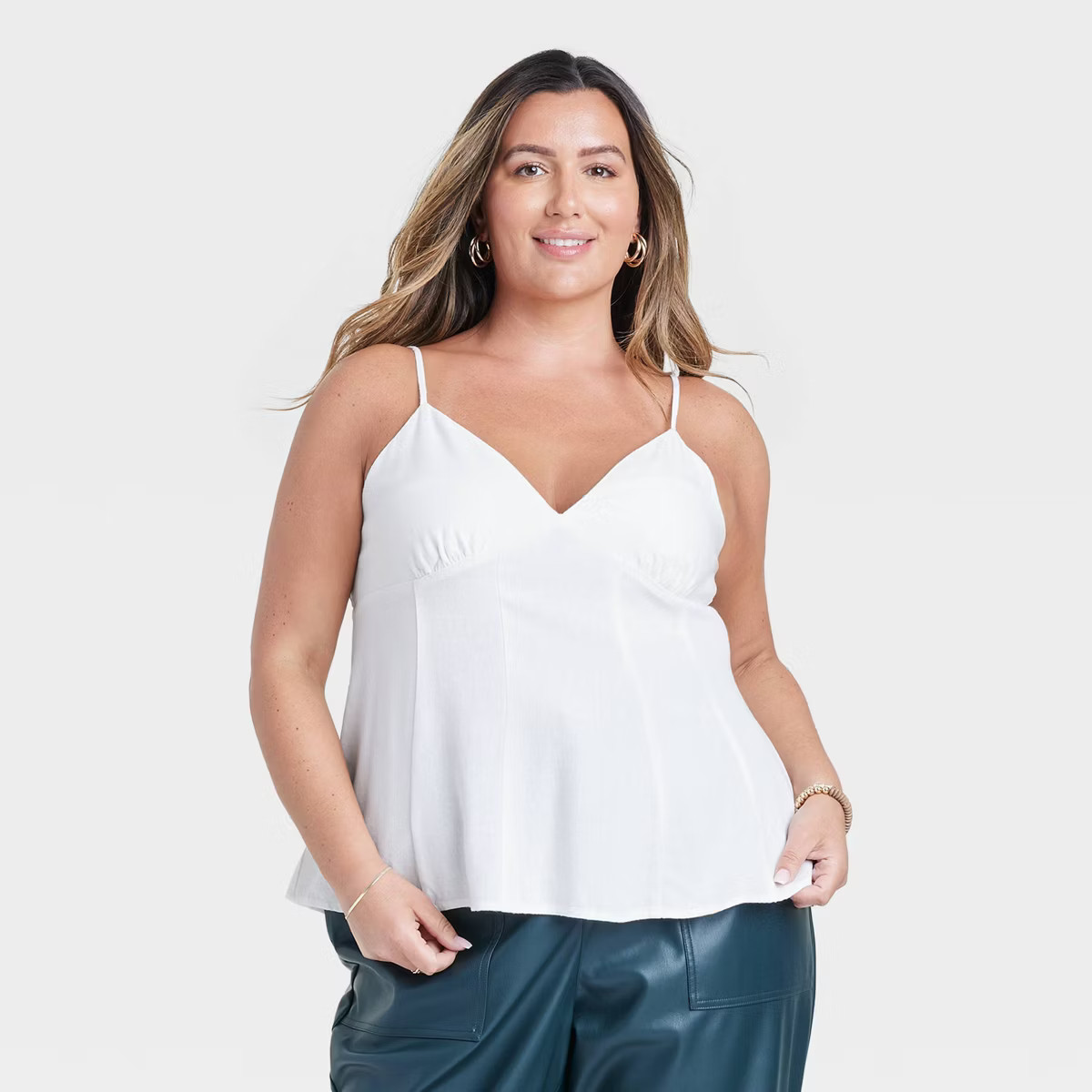 Women's Fit N Flare Linen Tank Top - A New Day™ | Target