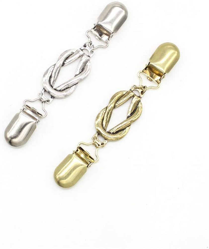 2 Pieces Retro Sweater Clips Cardigan Collar Clip Women Brooch Shawl Clips | Amazon (US)