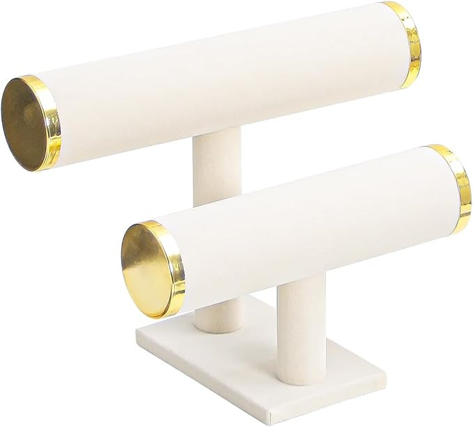 Justsoso 2 Tier Bracelet Holder Stand, Bangle Watches Display, Velvet Bracelet Jewelry Storage Or... | Amazon (US)