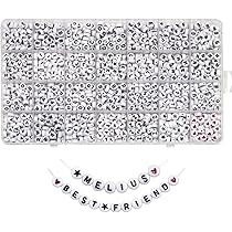 Melius Acrylic Letter Beads, 1450 Pcs 4x7mm Round Alphabet Beads in 28 Grid Box for Jewelry Makin... | Amazon (US)