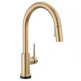 Trinsic Single-Handle Pull-Down Sprayer Kitchen Faucet with Touch2O Technology in Champagne Bronz... | The Home Depot