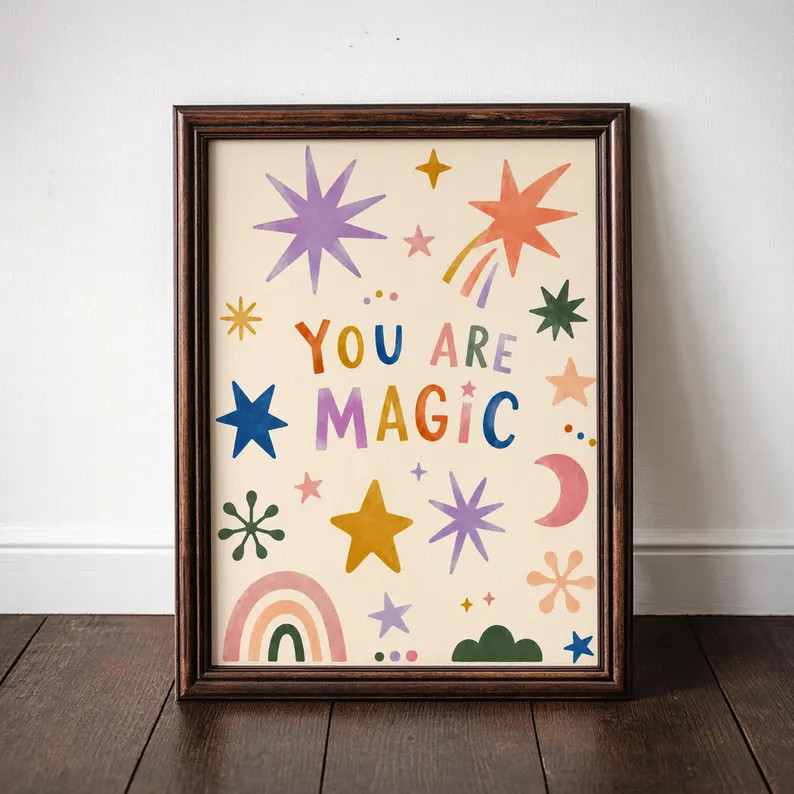 You Are Magic \u2013 Whimsical Stars Rainbow Print, Boho Nursery Wall Art (Digital Download) | Etsy (Global)