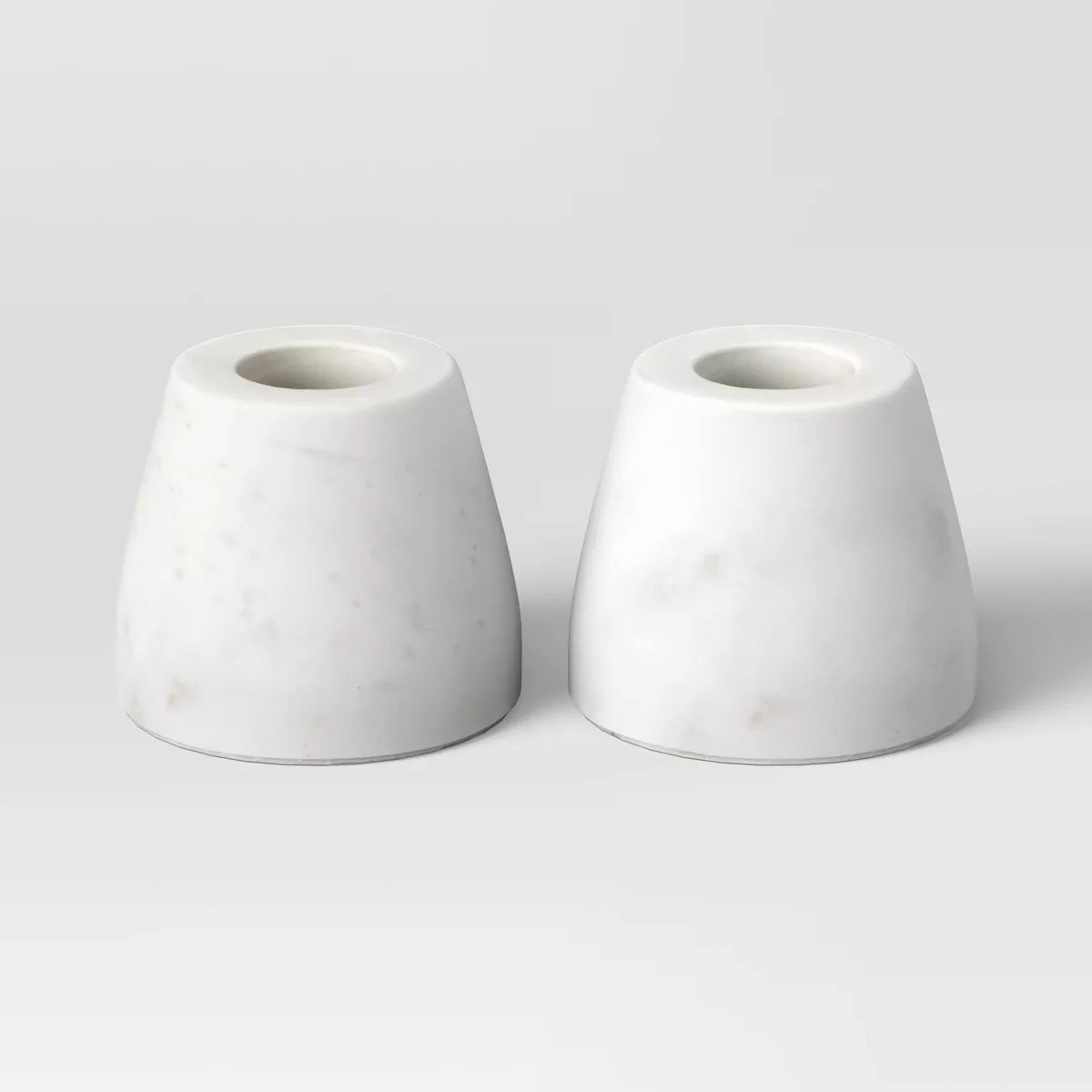 Set of 2 Marble Taper Holders White - Threshold™ | Target