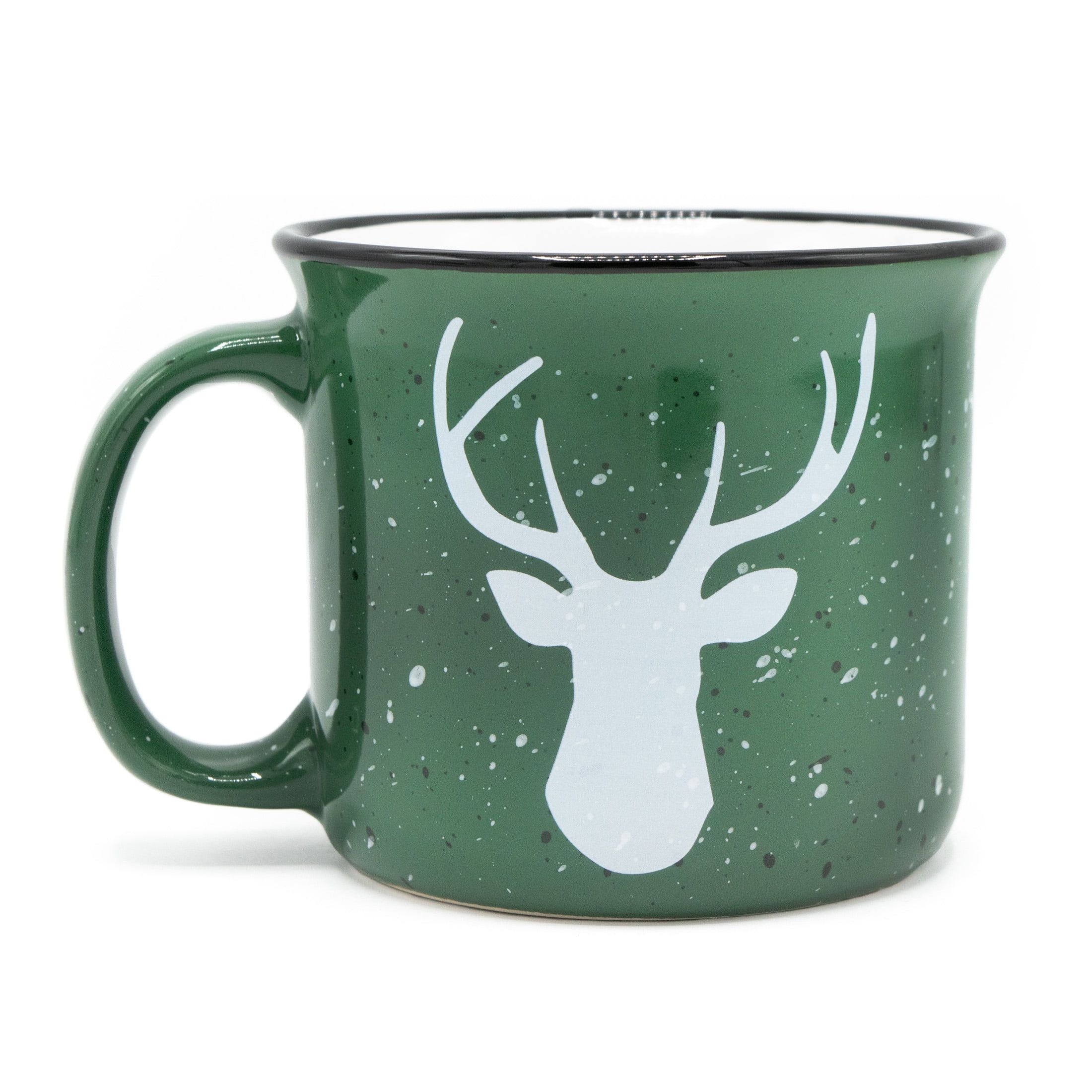 16-Ounce Green Deer Speckled Stoneware Mug, by Holiday Time - Walmart.com | Walmart (US)