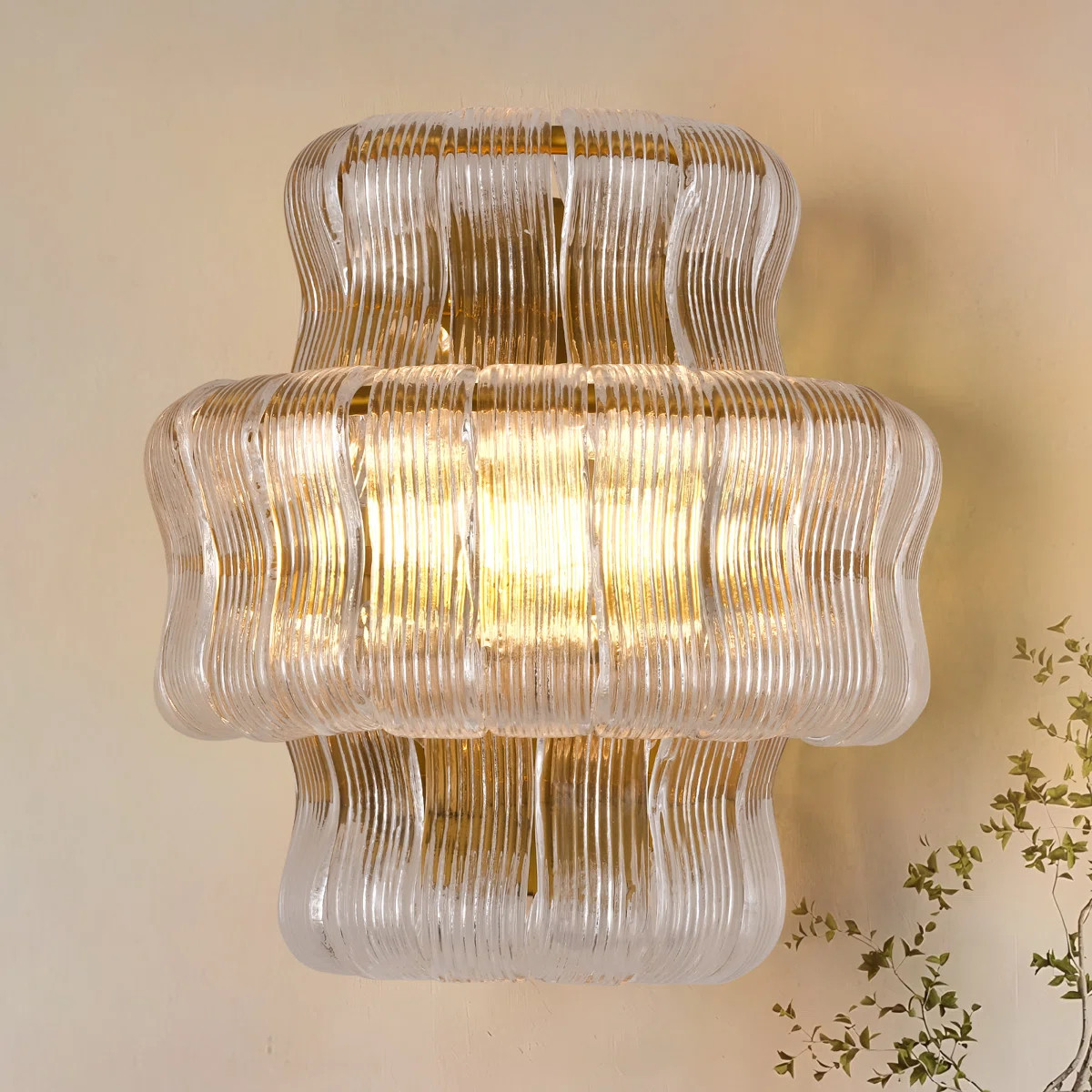 2- Light Iron Flush Mounted Sconce With Clear Glass | Wayfair North America