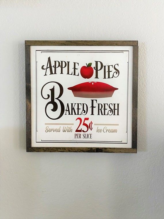 Fall Seasonal Baked Apple Pies Holiday Vintage Wood Sign | Etsy (US)