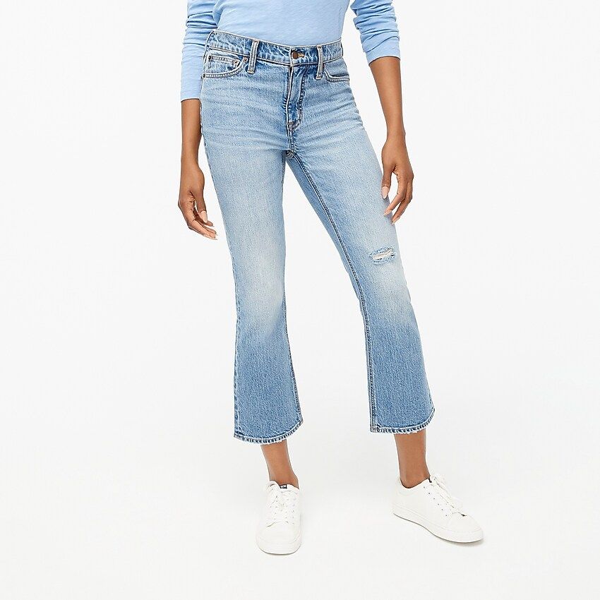 High-rise flare crop jean in all-day stretch | J.Crew Factory