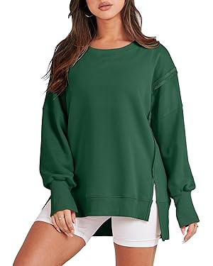 Caracilia Womens Oversized Sweatshirts Crewneck Long Sleeve Hoodies 2024 Fall Pullover Top Teen G... | Amazon (US)