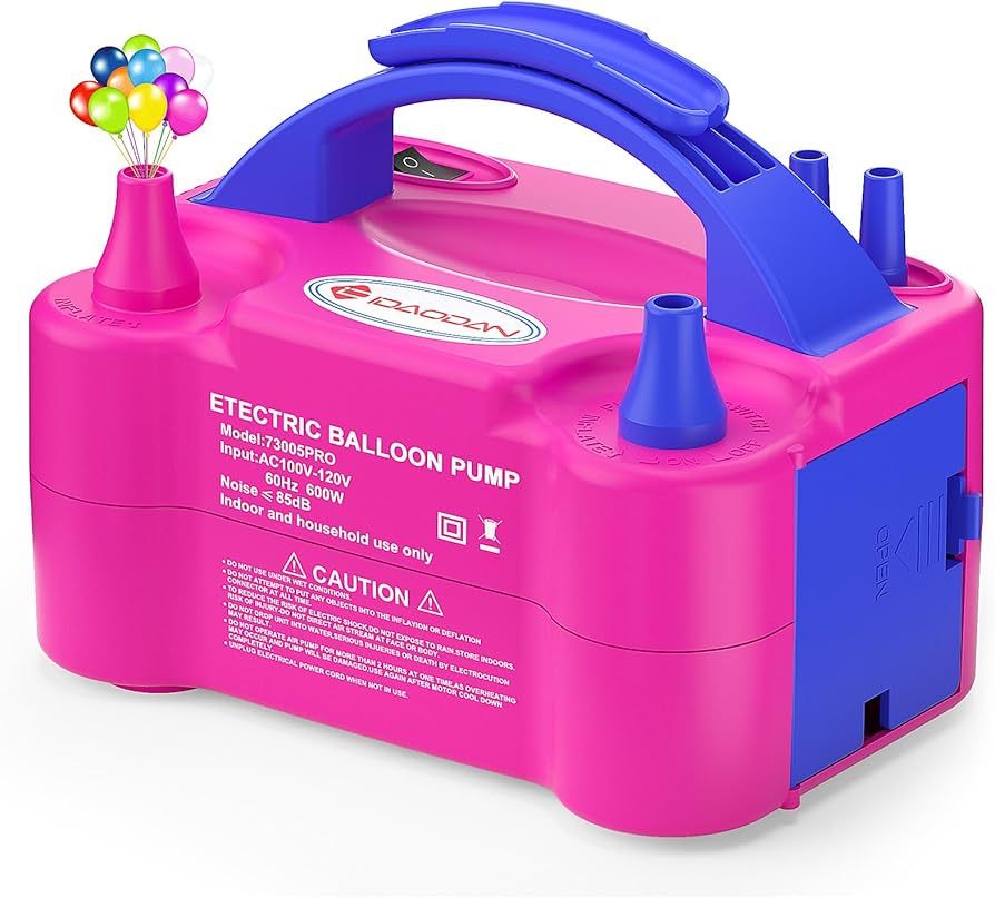 IDAODAN Electric Balloon Pump, Portable Electric Balloon Blower Machine Balloon Air Pump Dual Noz... | Amazon (US)