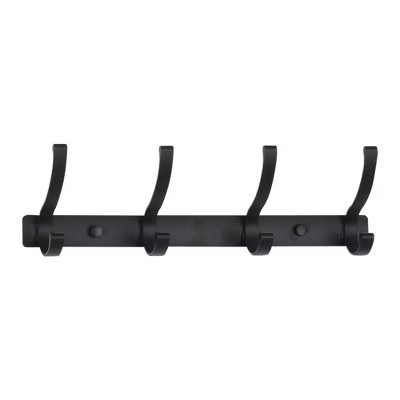 REGALWOVEN Wall Mount Entryway Bedroom Coat Hat Rack with 4 Hooks 1 Pc Black | Target