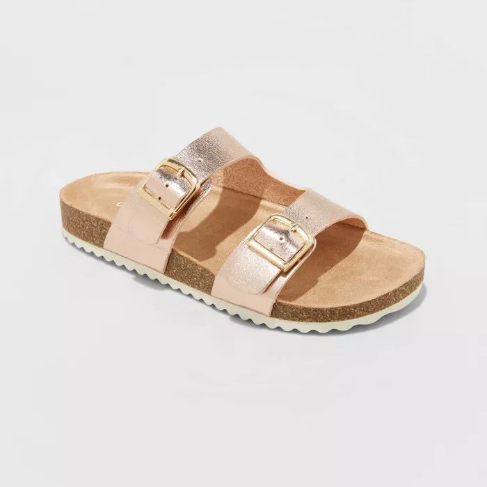 Girls' Drew Double Buckle Molded Slip-On Footbed Sandals - Cat & Jack | Target