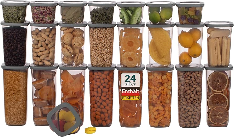 uandu Vorratsdosen mit Deckel Luftdicht - 24er Vorratsbehälter Set | Aufbewahrungsbox Küche Auf... | Amazon (DE)