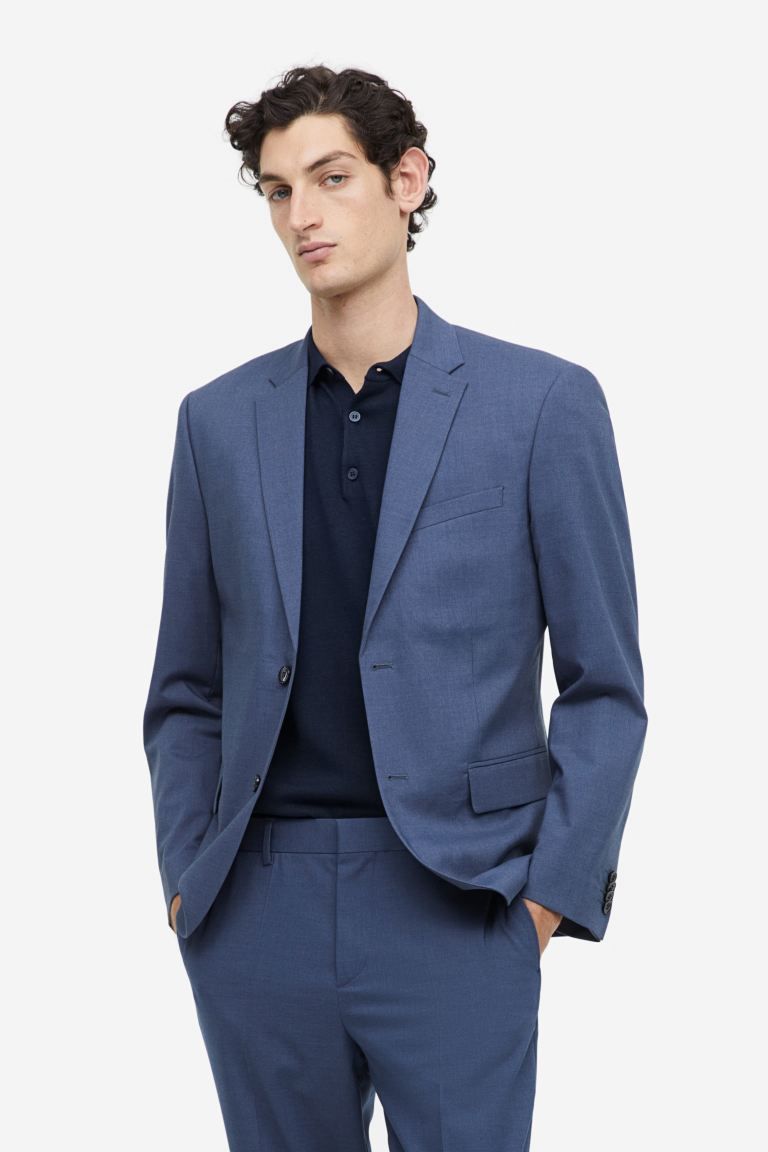 Slim Fit Jacket - Blue - Men | H&M US | H&M (US + CA)