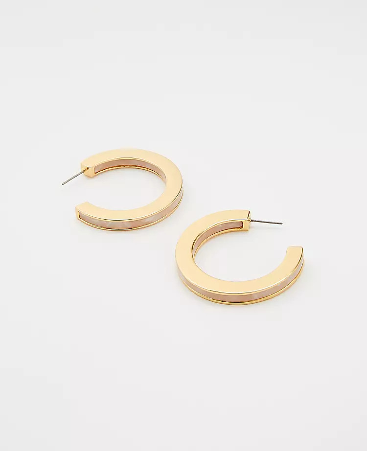 Tortoiseshell Print Hoop Earrings | Ann Taylor | Ann Taylor (US)