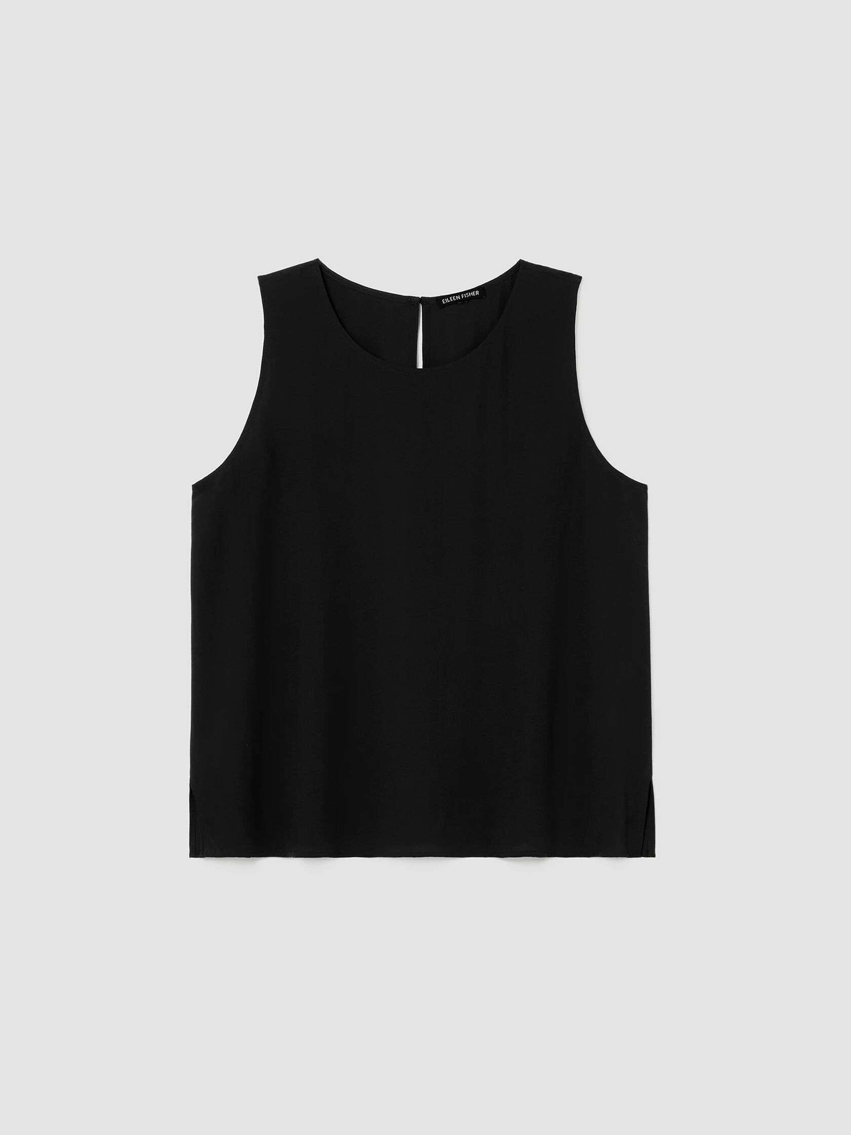 Silk Georgette Crepe Round Neck Tank | Eileen Fisher