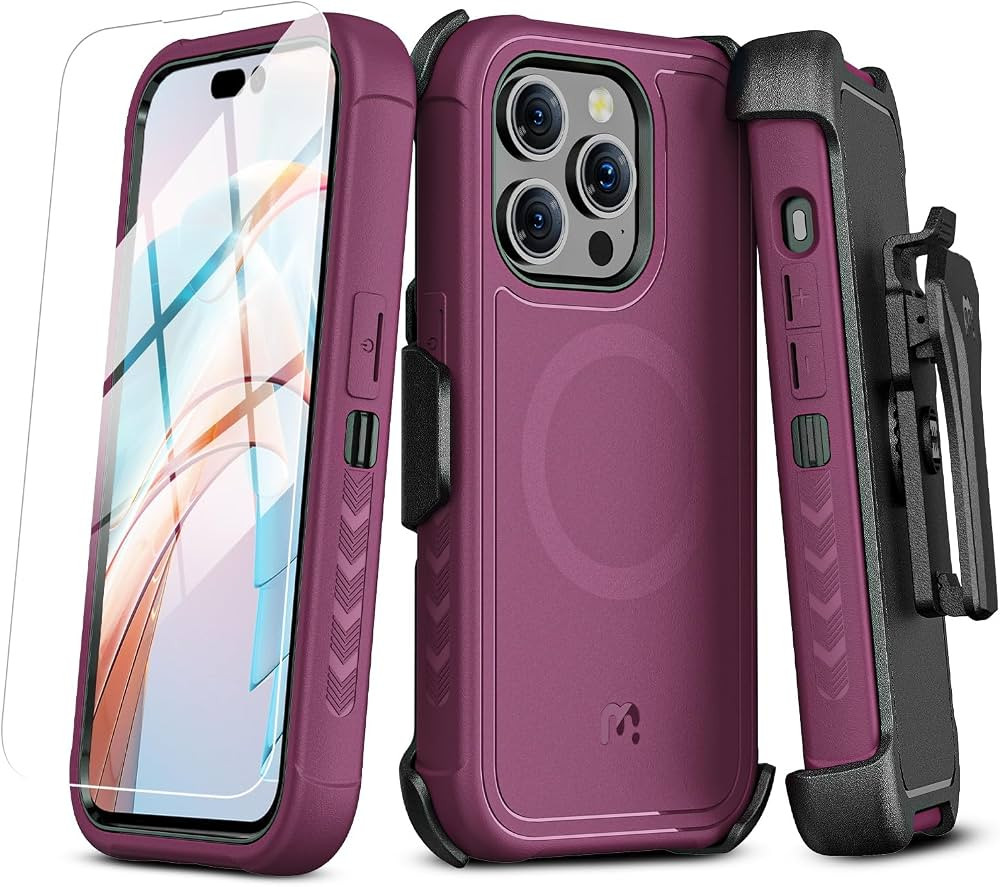 MYBAT PRO Maverick Series iPhone 15 Pro Max Case with Belt Clip Holster,[Compatible with Magsafe]... | Amazon (US)