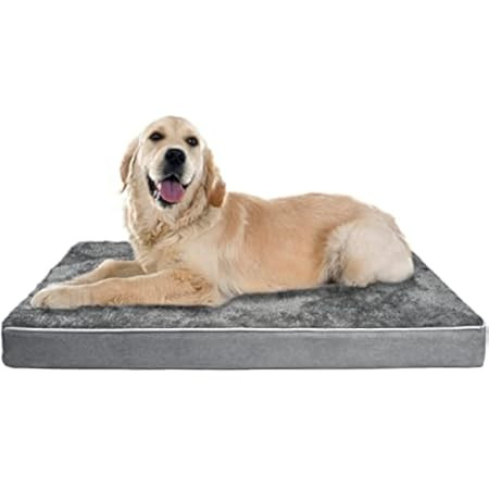 MIHIKK Orthopedic Dog Bed for Medium, Large Dogs, Egg-Crate Foam Dog Bed with Removable Cover, Pe... | Amazon (US)