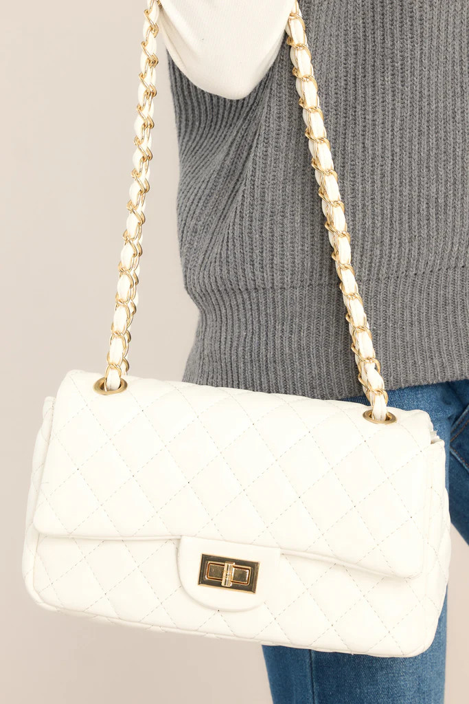 Starting Something White Quilted Hand Bag | Red Dress 