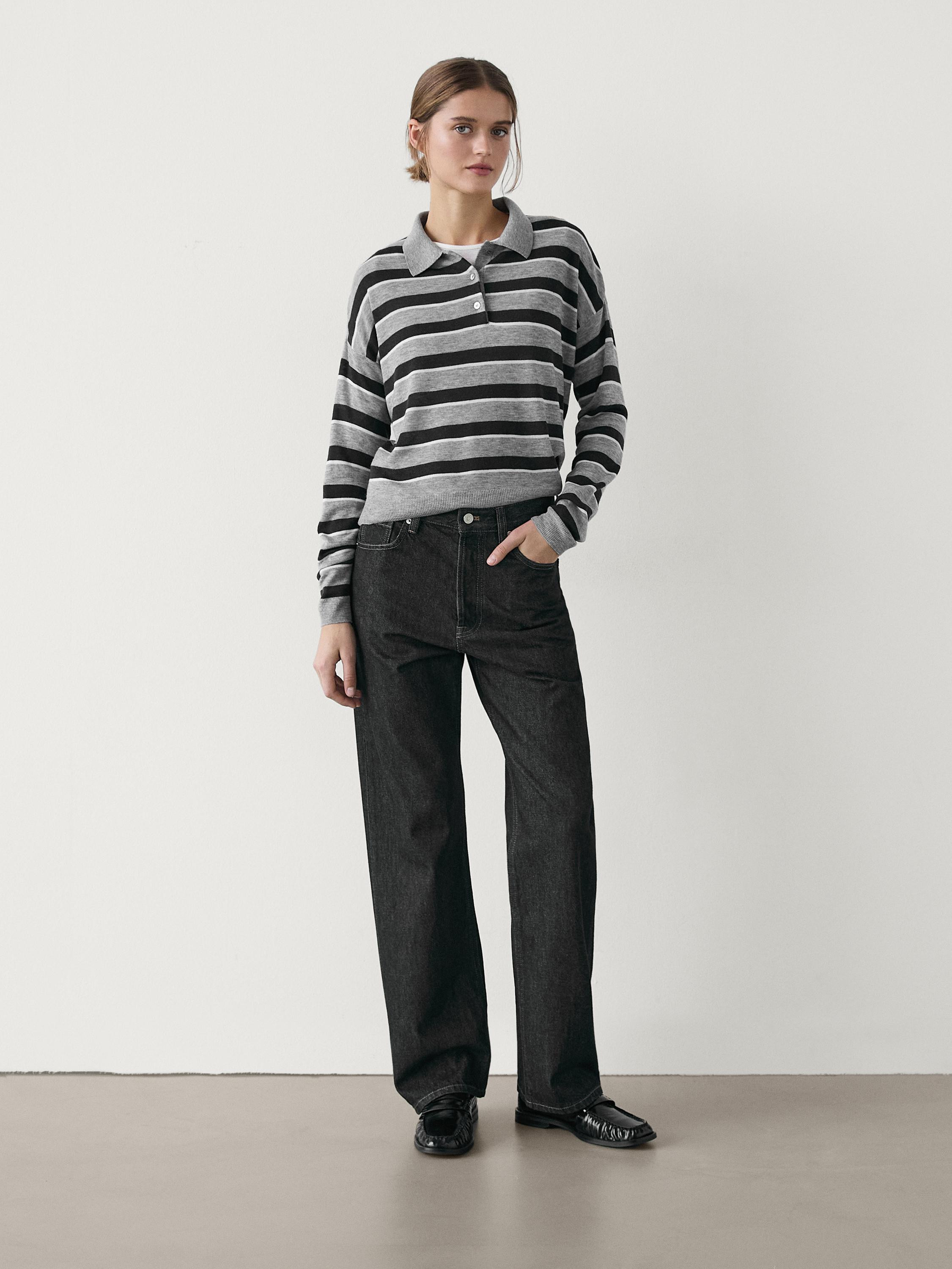 Knit sweater with polo collar and buttons £89.95  -45% * £45.95  Add to basket  SELECT SIZE Swe... | Massimo Dutti UK