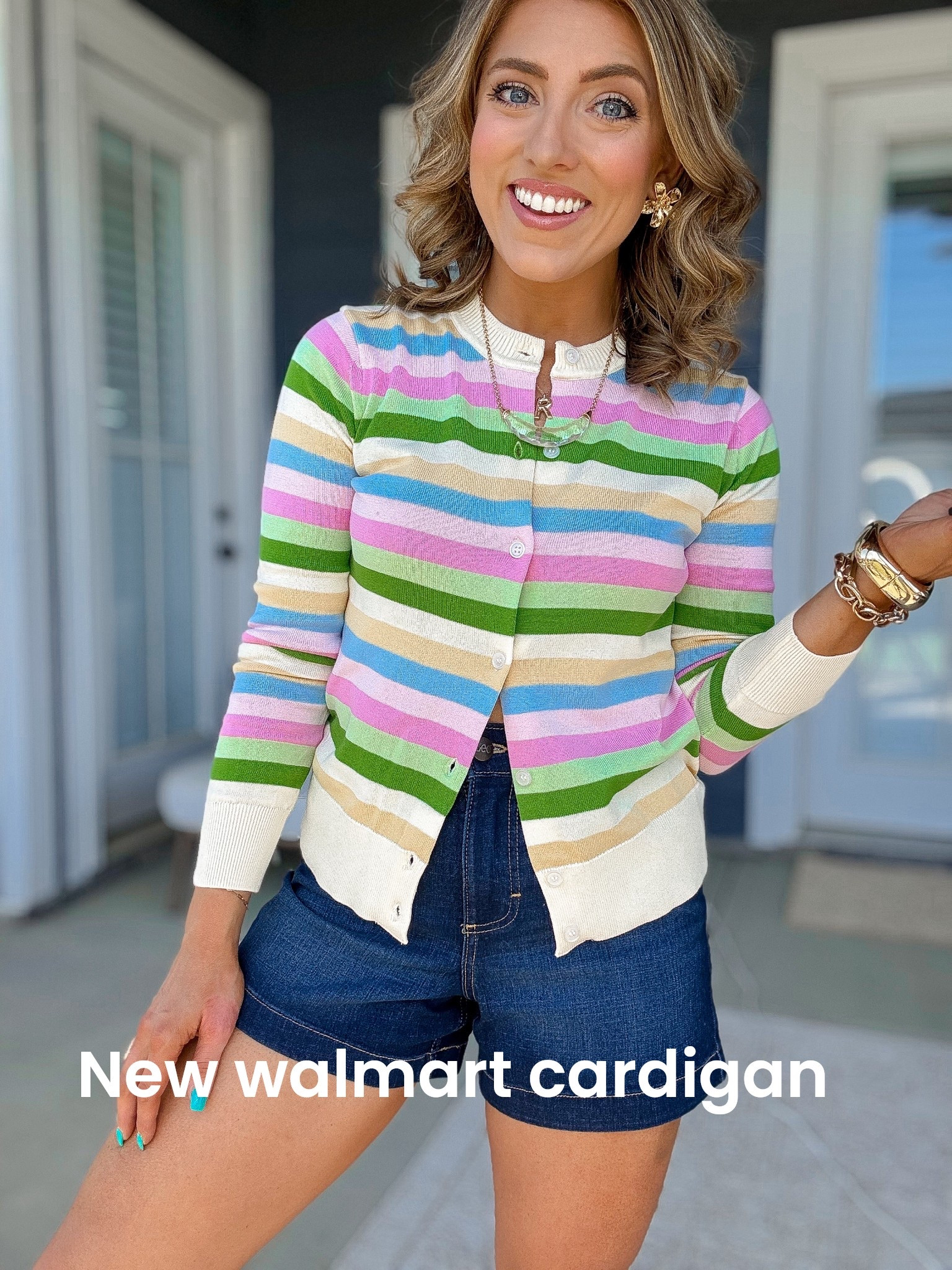 This new striped cardigan just dropped and I’m OBSESSED 💗💚 such a fun, fresh piece from the new Walmart collection!

The colors are so good for spring and summer, and the fit is lightweight, comfy, and perfect for layering or wearing on its own. Paired it with my go-to denim shorts for an easy everyday outfit that still feels put together 👏

This is one of those Walmart finds that looks boutique but is such a good price… and I have a feeling it won’t stay in stock long 🙈

#walmartfashion #walmartnewarrivals #walmartstyle #affordablefashion #momstyle #everydayoutfits #springstyle #summeroutfits #stripedcardigan #casualchic #budgetfriendlyfashion #outfitinspo #walmartoutfit #elevatedbasics #lookforless

#LTKPetite #LTKootd