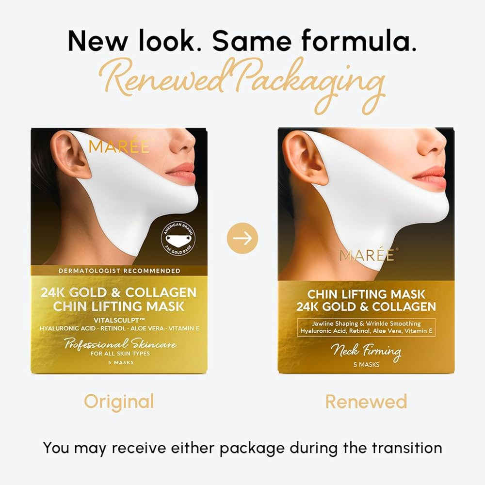 MAREE V Line Lifting Mask with 24K Gold \u2013 Deep Collagen Face Mask for Women \u2013 Jawline S... | Amazon (US)