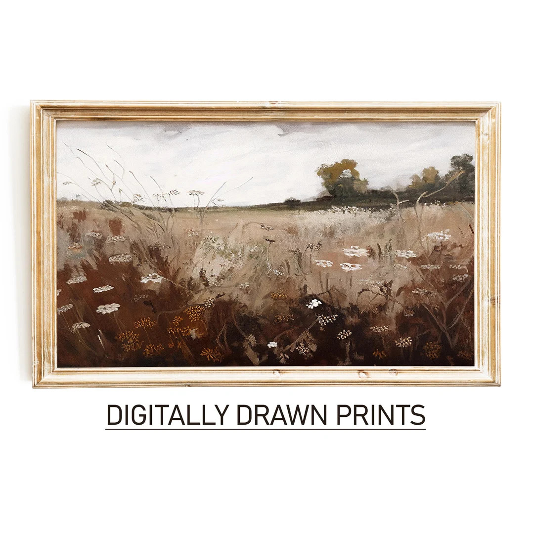 Samsung Frame TV Art Wildflower Field, Flower Meadow, Vintage Painting, Digital Download | Etsy (US)