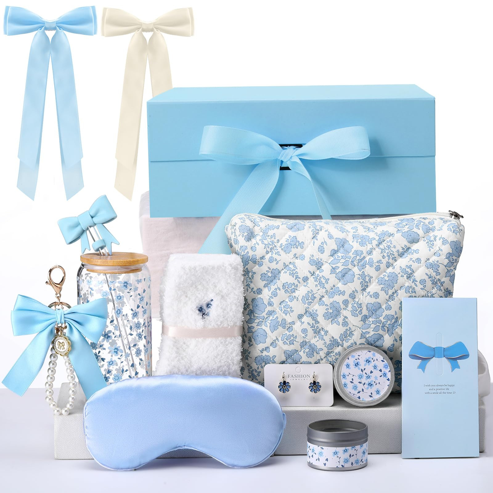 Skylety Blue Floral Gift Baskets for Teen Girls, Women Mothers Day Gifts Trendy Stuff Coquette Bo... | Amazon (US)