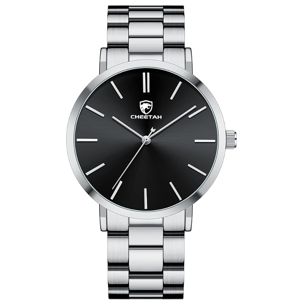 GOLDEN HOUR Men's Watches Slim Minimalist Runway Plated Stainless Steel Quartz Analog Watch | Amazon (US)