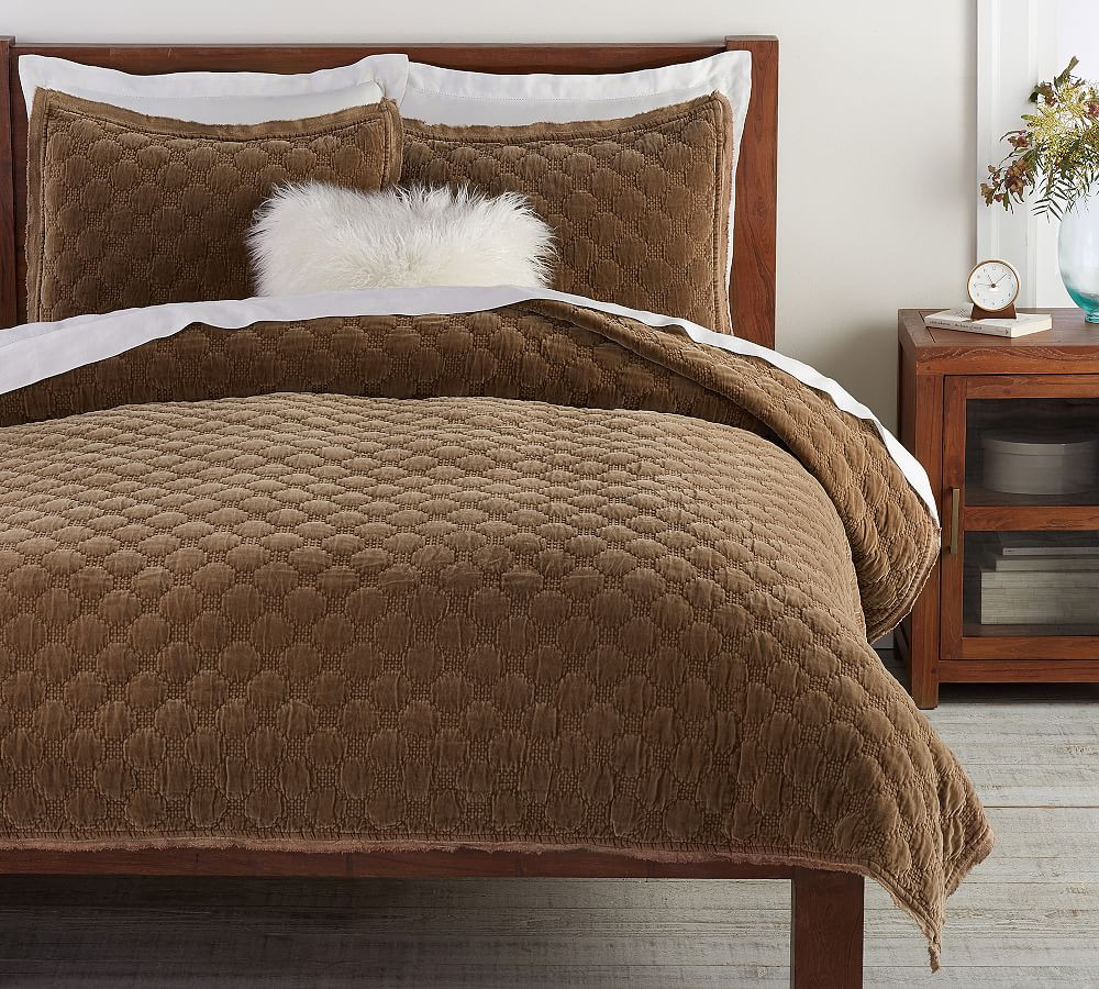 Velvet Lattice Handcrafted Quilt | Pottery Barn (US)