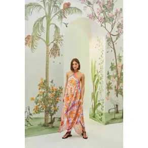 Vestido Longo Alça Estampado Sicília Lenço | Farm Rio (BR)