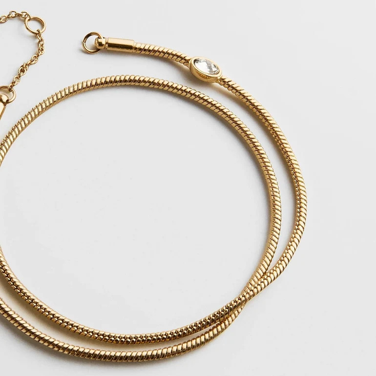 Gia Waterproof Anklet - Gold/Pav\u00e9 | BaubleBar