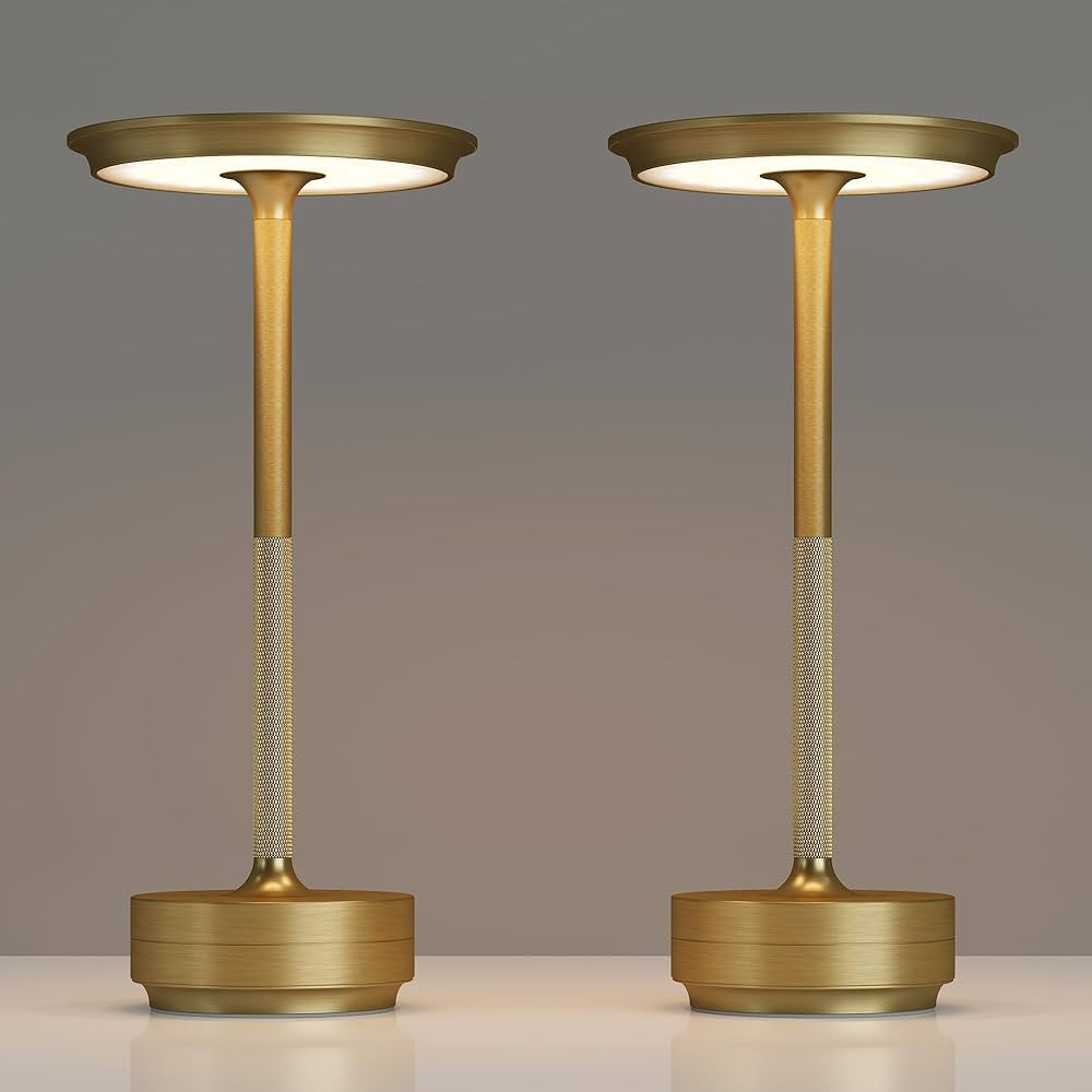 2 Pack Rechargeable Cordless Table Lamps, Portable 5000mAh Battery Table Light, 3 Color Stepless ... | Amazon (US)