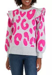 Women's Long Sleeve Ruffle Cable Jacquard Sweater | Belk
