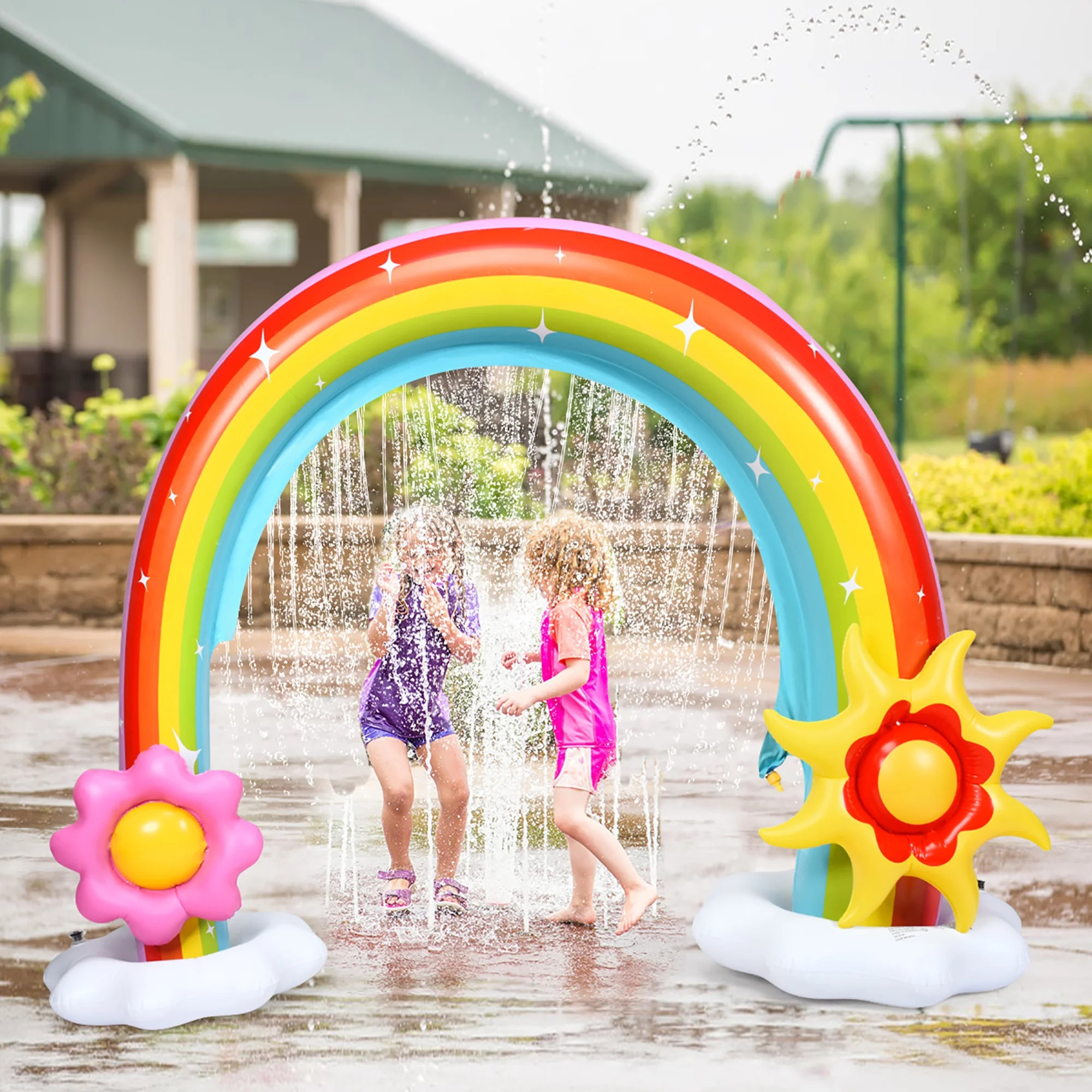 Costway Inflatable Rainbow Sprinkler Summer Outdoor Kids Spray Water Toy Yard Party Pool - Walmar... | Walmart (US)