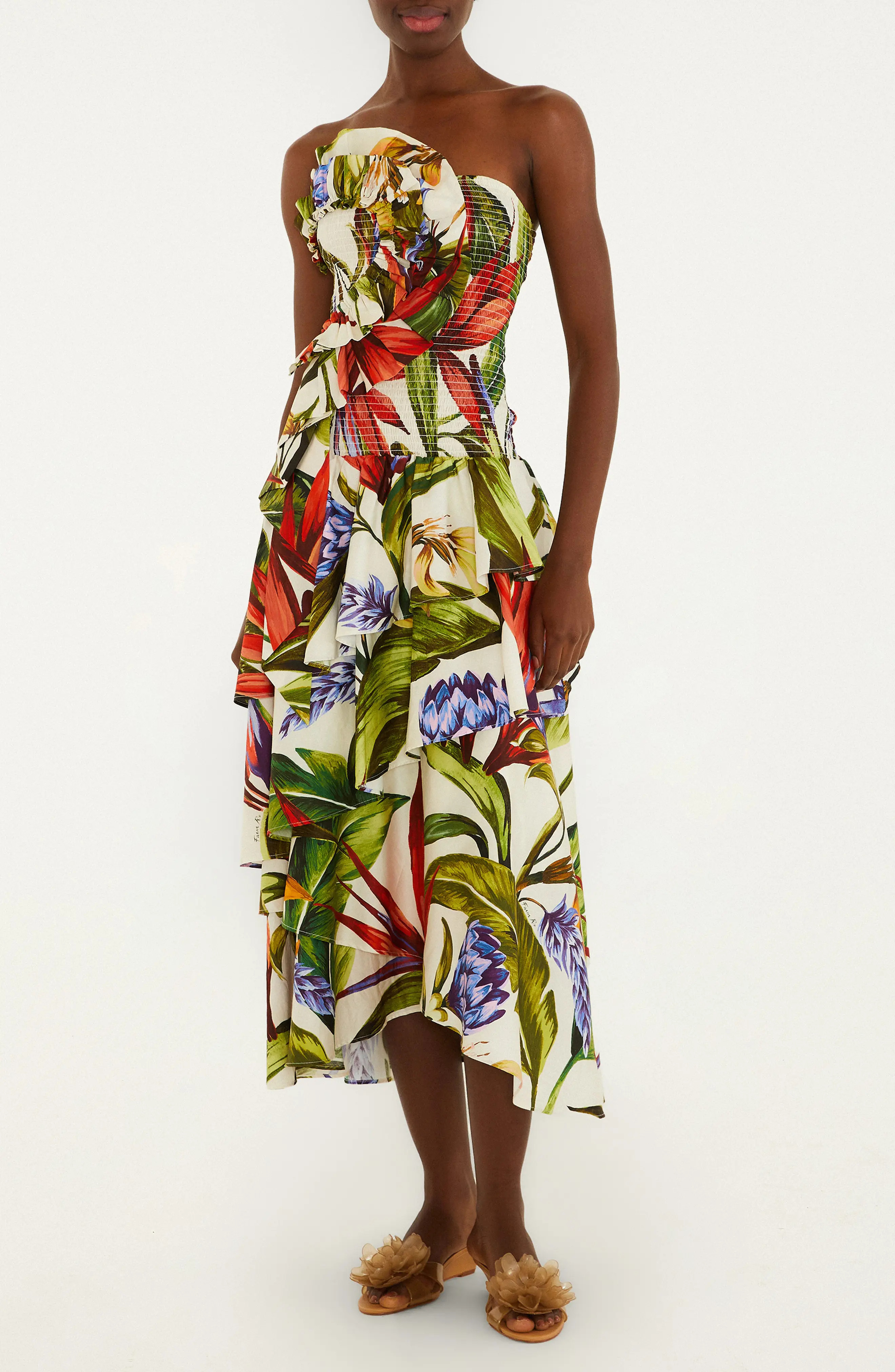 Florart Strapless High Low Cotton Dress (Women) | Nordstrom | Nordstrom