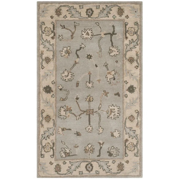 Newfields Oriental Hand-Tufted Wool Beige/Grey Area Rug | Wayfair North America