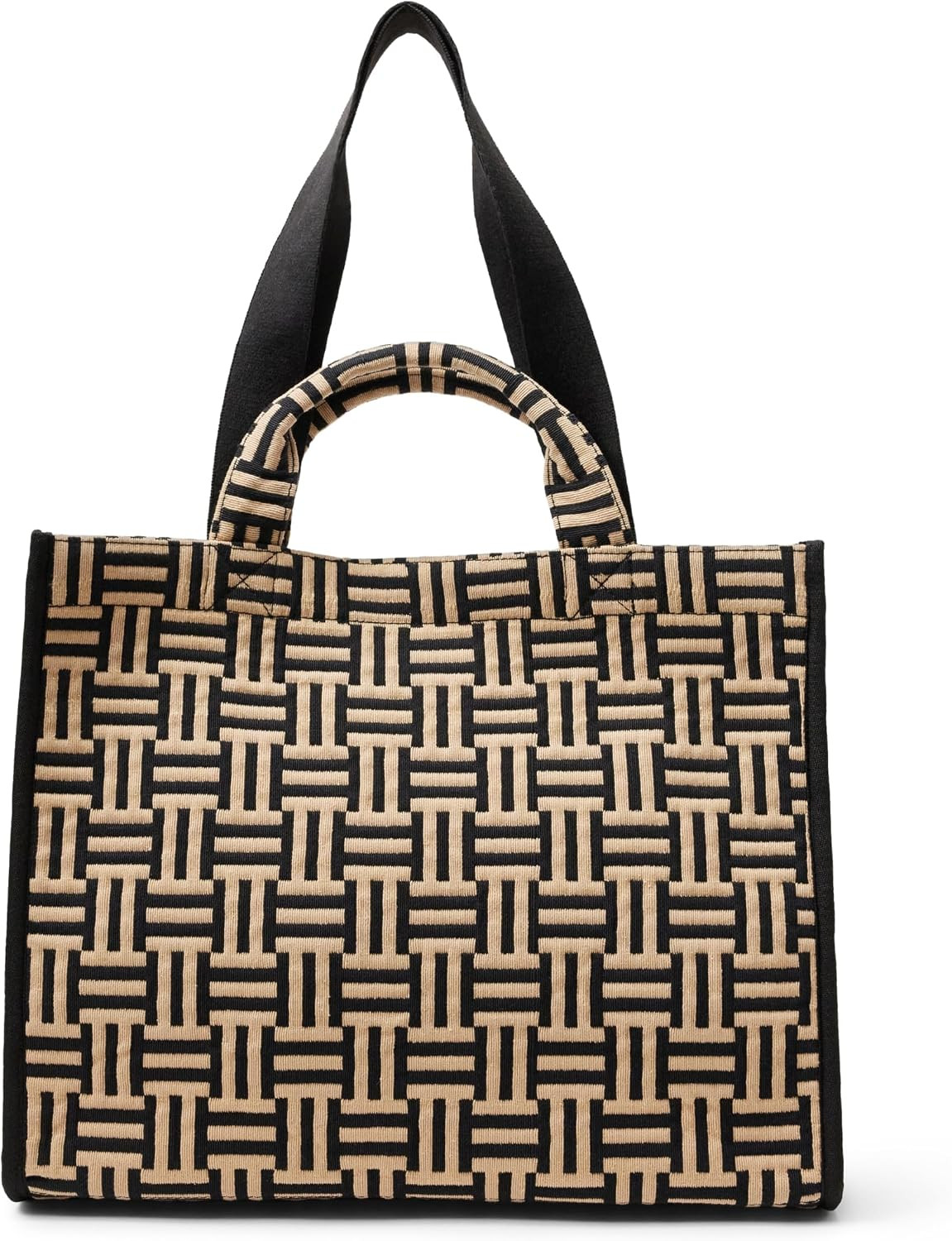 Amazon Essentials Women's Jacquard Tote Bag, Tan Geo, One Size | Amazon (US)